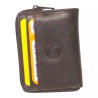 Petit porte-monnaie marron RFID Cheval G.Z en cuir vachette – face Petit porte-monnaie marron RFID Cheval G.Z en cuir vachette – face