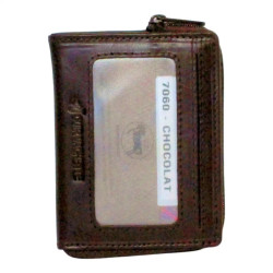 Petit porte-monnaie marron RFID Cheval G.Z – Cuir vachette