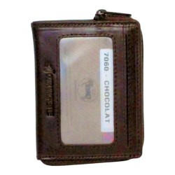 Petit porte-monnaie marron RFID Cheval G.Z en cuir vachette – dos