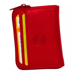 Petit porte-monnaie rouge RFID Cheval G.Z – Cuir vachette