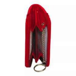 Petit porte-monnaie rouge RFID Cheval G.Z en cuir vachette – interieur