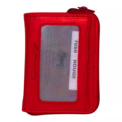 Petit porte-monnaie rouge RFID Cheval G.Z en cuir vachette – dos