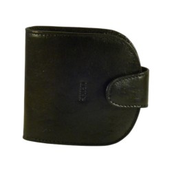 Porte monnaie cuvette de marque SPIRIT en cuir vachette collet noir.