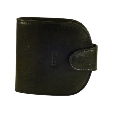 Porte monnaie cuvette de marque SPIRIT en cuir vachette collet noir.
