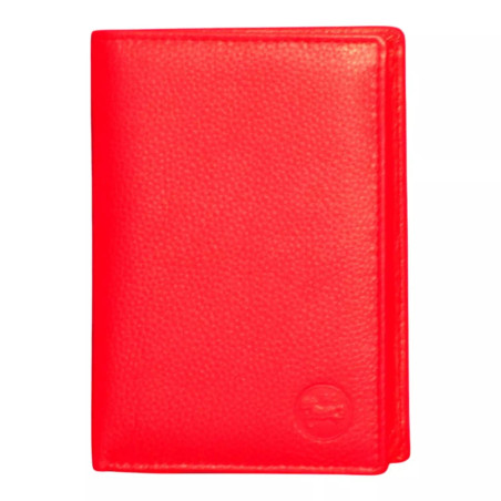 Grand portefeuille rouge Cheval G.Z – 3 volets cuir vachette