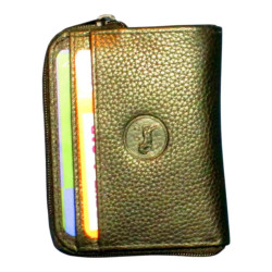 Petit porte-monnaie noir Cheval G.Z – Cuir vachette + chaîne