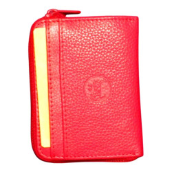 Petit porte-monnaie rouge Cheval G.Z – Cuir vachette + chaîne