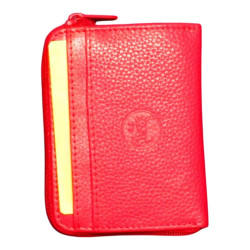 Petit porte-monnaie rouge Cheval G.Z en cuir vachette – face