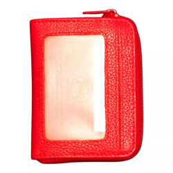 Petit porte-monnaie rouge Cheval G.Z – Cuir vachette + chaîne