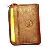 Petit porte-monnaie marron Cheval G.Z en cuir vachette – face