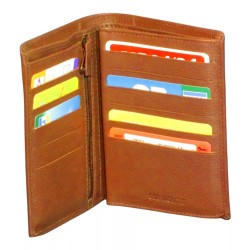 Grand portefeuille marron Cheval G.Z en cuir vachette – interieur
