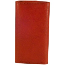 Porte clés de marque SPIRIT en cuir vachette collet rouge.