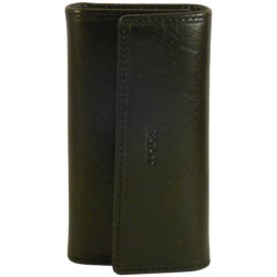 Porte clés de marque SPIRIT en cuir vachette collet noir.
