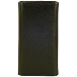 Porte clés de marque SPIRIT en cuir vachette collet noir.