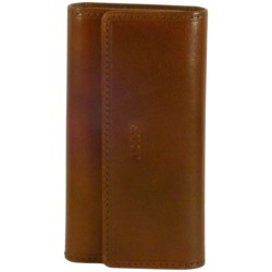 Porte clé de marque SPIRIT en cuir vachette collet marron.