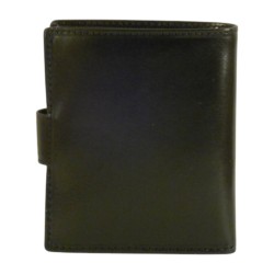 Porte monnaie porte carte noir fermé par un bouton pression.