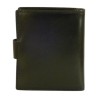 Porte monnaie porte carte noir fermé par un bouton pression.