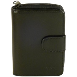 Porte monnaie et cartes de marque SPIRIT en cuir vachette collet noir.
