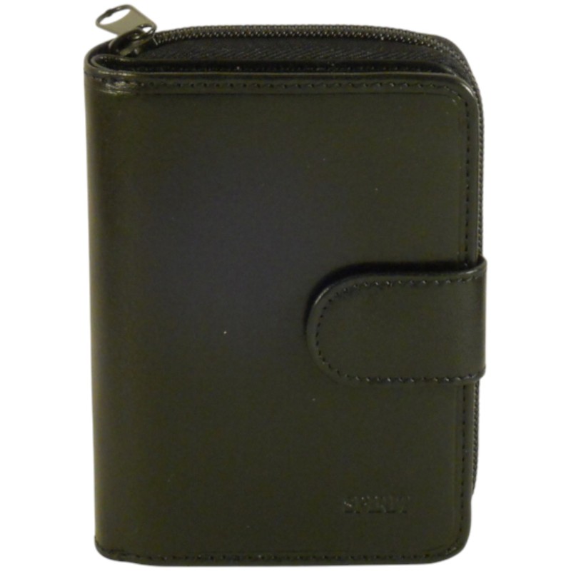Porte monnaie et cartes de marque SPIRIT en cuir vachette collet noir. Porte monnaie et cartes de marque SPIRIT en cuir vachette collet noir.