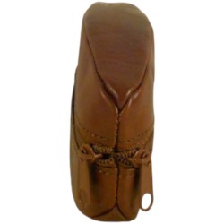 Porte monnaie porte clés de marque SPIRIT en cuir vachette collet marr