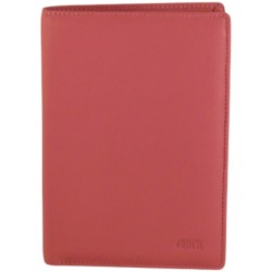 Portefeuille grand format en cuir vachette rose de marque FANCIL
