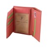 Portefeuille grand format en cuir vachette rose de marque FANCIL
