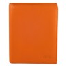 Portefeuille petit format de marque fancil en cuir vachette orange.