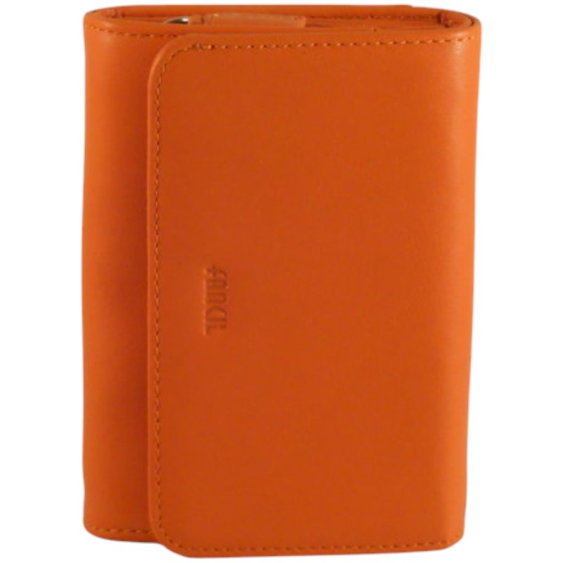 Porte monnaie de marque FANCIL en cuir vachette orange. Porte monnaie de marque FANCIL en cuir vachette orange.