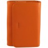 Porte monnaie de marque FANCIL en cuir vachette orange.