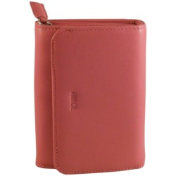 Porte monnaie de marque FANCIL en cuir vachette rose.