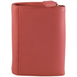 Porte monnaie de marque FANCIL en cuir vachette rose.