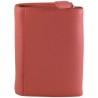 Porte monnaie de marque FANCIL en cuir vachette rose.