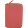 Porte monnaie - cartes de marque FANCIL en cuir vachette rose.