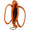 Porte monnaie porte clés de marque FANCIL en cuir vachette orange.