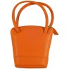 Porte monnaie porte clés de marque FANCIL en cuir vachette orange.
