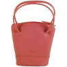 Porte monnaie porte clés de marque FANCIL en cuir vachette rose.