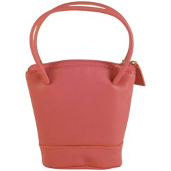 Porte monnaie porte clés de marque FANCIL en cuir vachette rose.