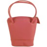 Porte monnaie porte clés de marque FANCIL en cuir vachette rose.