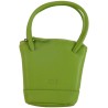Porte monnaie porte clés de marque FANCIL en cuir vachette vert anis.