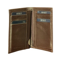 Portefeuille cuir vachette marron de marque SPIRIT