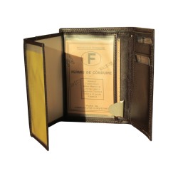 Portefeuille cuir vachette marron de marque SPIRIT