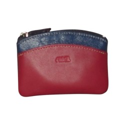 Porte monnaie - porte clés FANCIL bi-colore bleu-rouge
