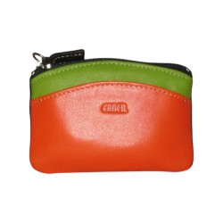 Porte monnaie - porte clés FANCIL bi-colore vert-orange