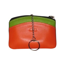 Porte monnaie - porte clés FANCIL bi-colore vert-orange