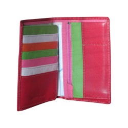 Portefeuille FANCIL rouge - interieur multicolore