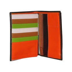Portefeuille FANCIL marron - interieur multicolore