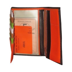 Portefeuille FANCIL marron - interieur multicolore