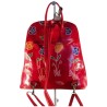 sac à dos en cuir de chèvre rouge