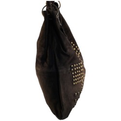sac bandoulière en croûte de cuir marron