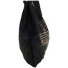 sac bandoulière en croûte de cuir noir